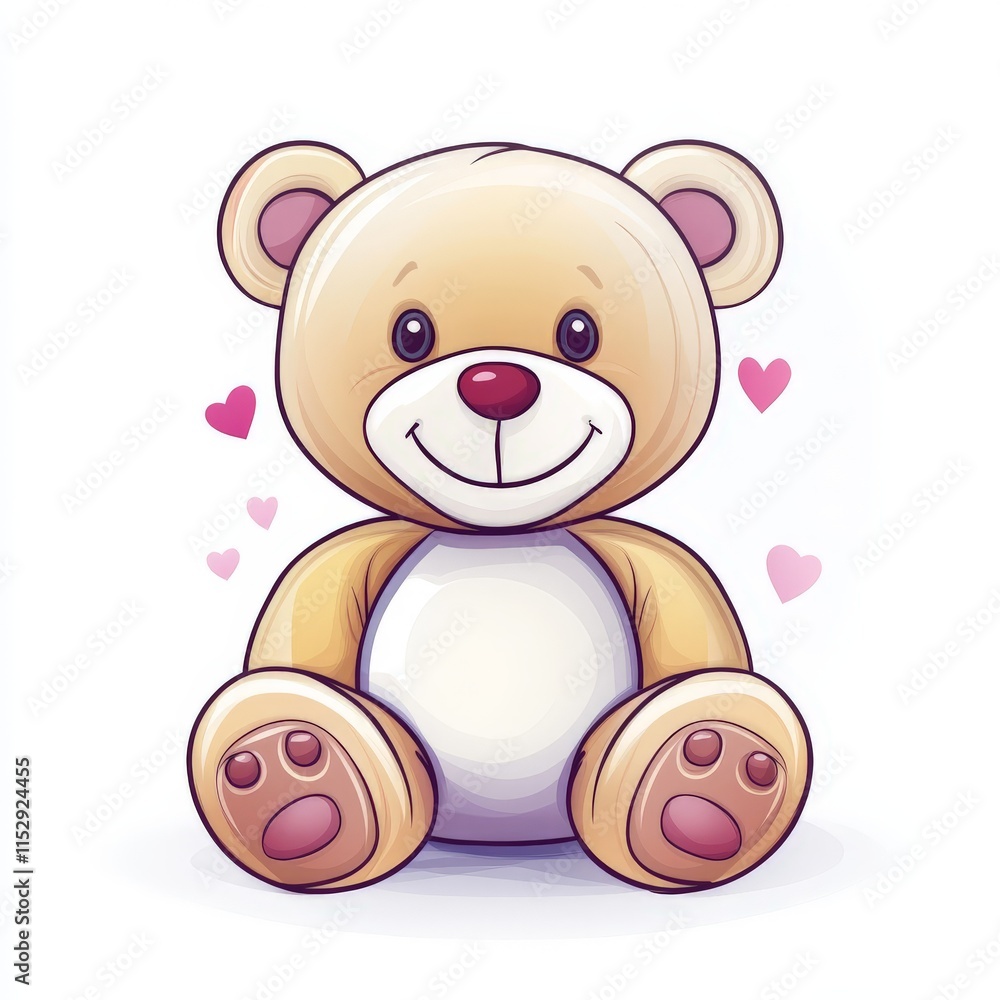 Obraz premium cute teddy bear sitting white background