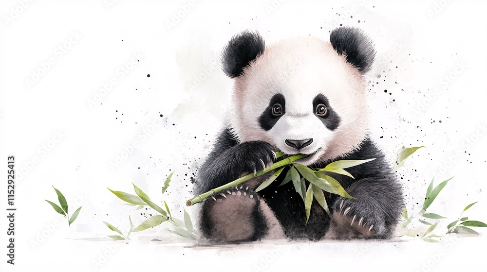 Naklejka premium Panda snack