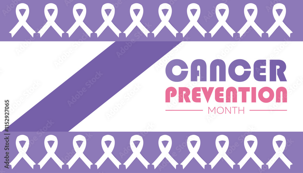 National Cancer Prevention Month creative concept design. Vector template for banner, greeting card, poster, prints, social media, flyer ,with background. National Cancer Prevention Month creative concept design. Vector template for banner, greeting card, poster, prints, social media, flyer ,with background.