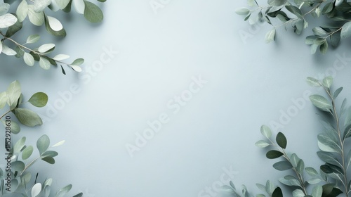 Wallpaper Mural Serene light green background with delicate foliage framing a blank space for text or design elements suitable for various creative projects Torontodigital.ca