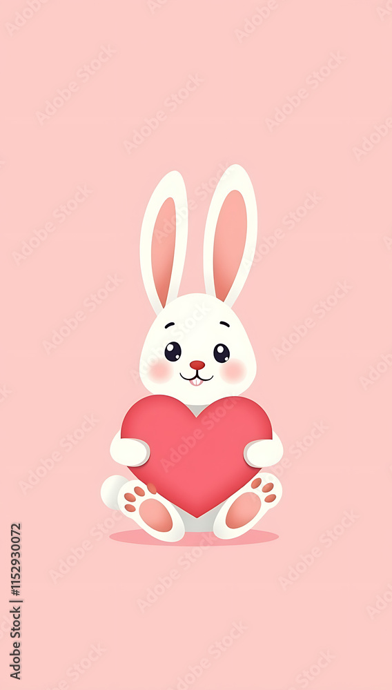 A cute phone HD wallpaper with a cartoon bunny holding a heart on a soft pink background.
A cute phone HD wallpaper with a cartoon bunny holding a heart on a soft pink background.