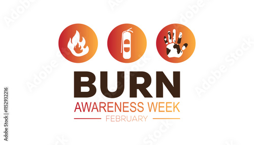 Burn Awareness Week creative concept design. Vector template for banner, greeting card, poster, prints, social media, flyer ,with background.
