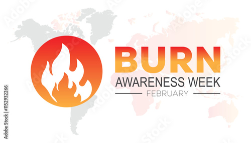 Burn Awareness Week creative concept design. Vector template for banner, greeting card, poster, prints, social media, flyer ,with background.