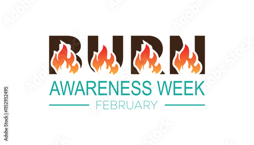 Burn Awareness Week creative concept design. Vector template for banner, greeting card, poster, prints, social media, flyer ,with background.