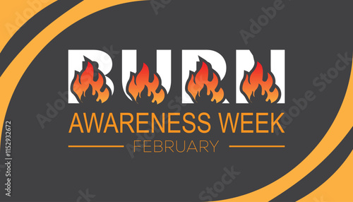 Burn Awareness Week creative concept design. Vector template for banner, greeting card, poster, prints, social media, flyer ,with background.