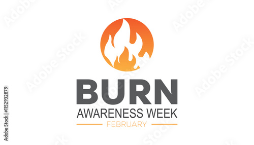 Burn Awareness Week creative concept design. Vector template for banner, greeting card, poster, prints, social media, flyer ,with background.