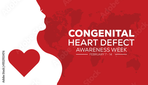 Congenital Heart Defect Awareness Week creative concept design. Vector template for banner, greeting card, poster, prints, social media, flyer ,with background.