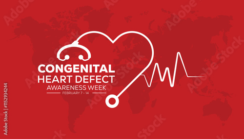 Congenital Heart Defect Awareness Week creative concept design. Vector template for banner, greeting card, poster, prints, social media, flyer ,with background.