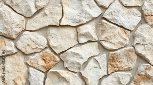 Cream-colored rough textured masonry stone wall background for design and architectural projects.