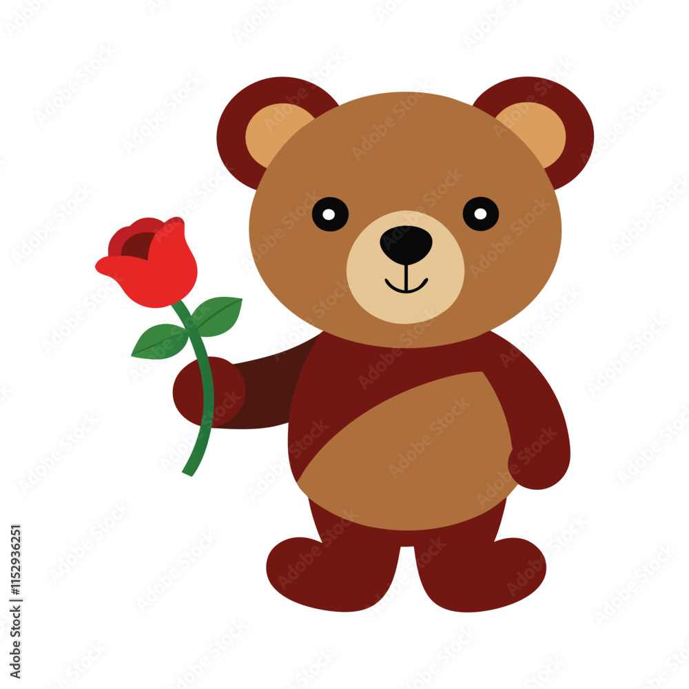 Obraz premium teddy bear with flower