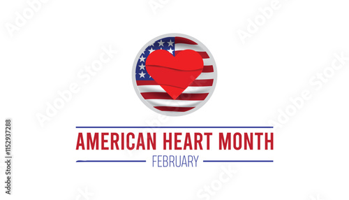 Free Download American Heart Month creative concept design. Vector template for banner, greeting card, poster, prints, social media, flyer ,with background. - GFXLoad