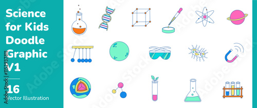 Science for Kids Doodle Graphic 1