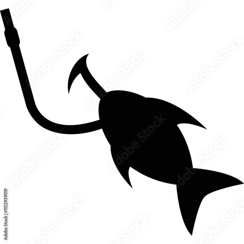 Simple vector icon hook, fish