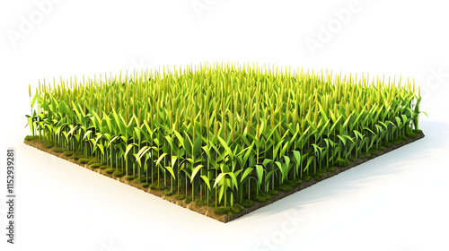 Corn field isometric Cartoon 3D
