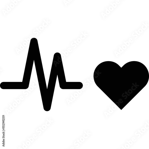 Simple vector icon heart pulse