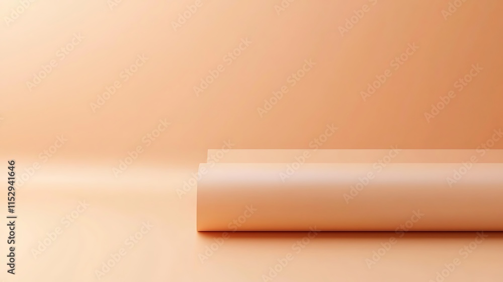 A long, thin piece of paper is laying on a tan background A long, thin piece of paper is laying on a tan background