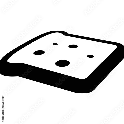 Simple vector icon of toast bread