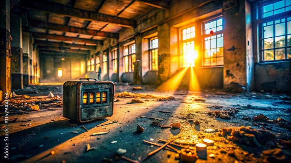 Obraz premium Abandoned Building Interior: Tally Counter Reads 2015 - Urban Exploration Photography