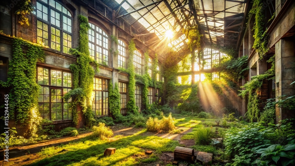 Abandoned Factory Overgrown by Nature: A Symbol of Environmental Neglect and Renewal Abandoned Factory Overgrown by Nature: A Symbol of Environmental Neglect and Renewal