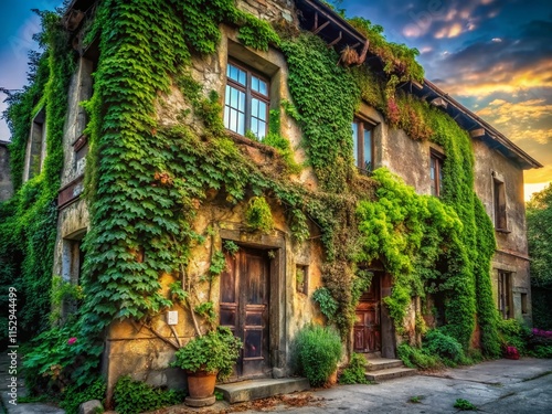 Abandoned German Winery, Overgrown Vines, Urban Exploration Photography