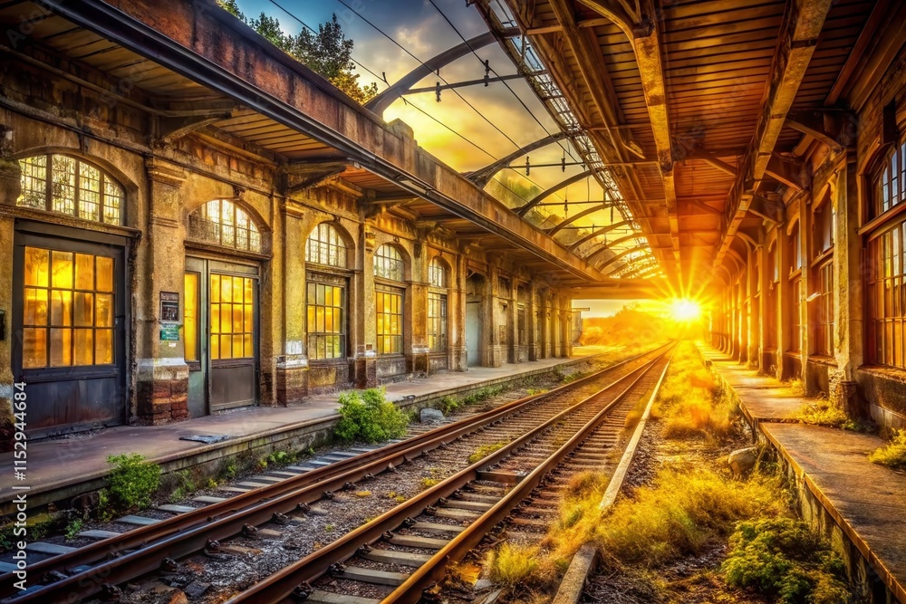 Abandoned Long Island Rail Road Station: Golden Hour 3D Render