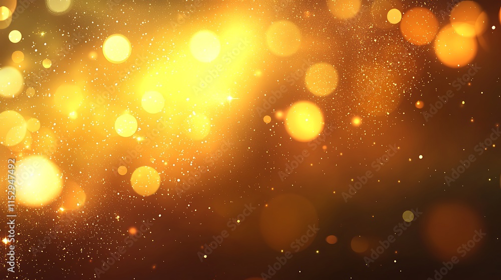 Fototapeta premium A bright yellow background with many small circles of light