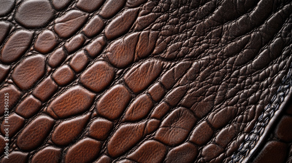 luxurious brown leather texture with a crocodile pattern for stylish backgrounds and design projects