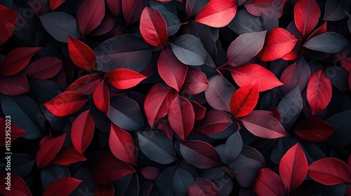 Wallpaper Mural Vibrant close-up of syzygium oleina leaves showcasing rich red and dark green hues with intricate details captured through a macro lens. Torontodigital.ca
