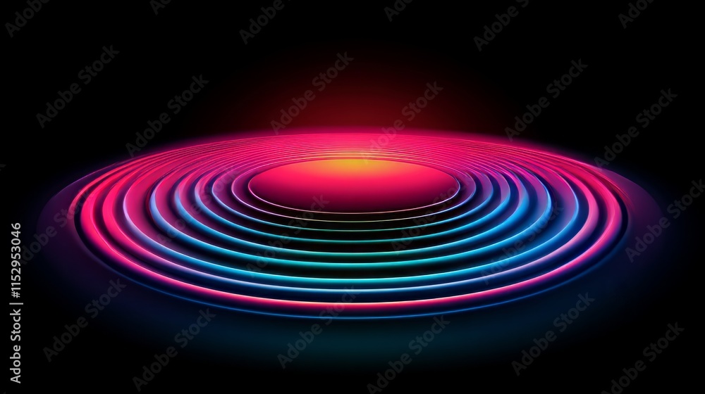 Fototapeta premium Neon Rings Abstract Background Design Vivid Colors