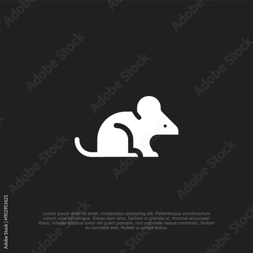 Elegant Minimalist Modern Flat Mouse, Mice Logo Design for Modern and Playful Branding