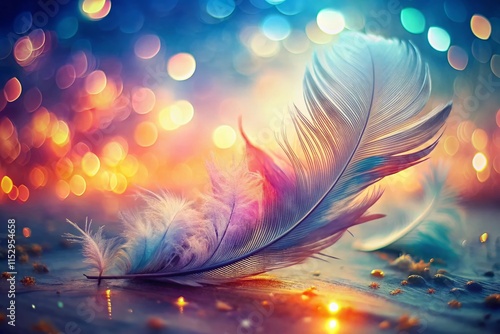 Abstract Double Exposure Feather Photography: Surreal Bird Art Print