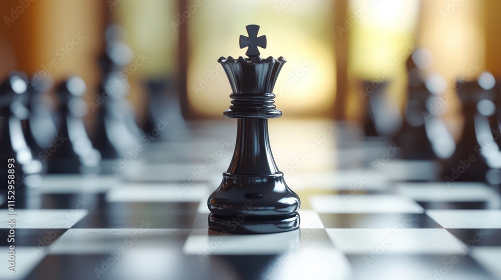 Black Queen Chess Piece on a Chessboard: Strategy, Power, and Victory Black Queen Chess Piece on a Chessboard: Strategy, Power, and Victory