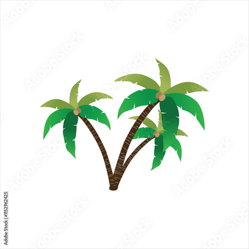 Tropical Coconut Palm Tree Vector Illustration