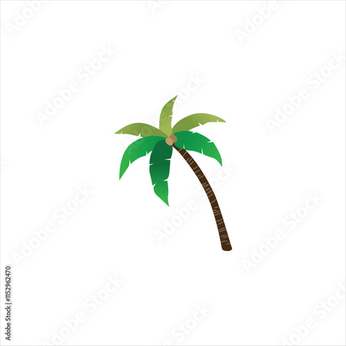 Tropical Coconut Palm Tree Vector Illustration