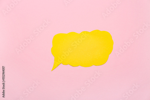 Yellow speech bubble on pin...