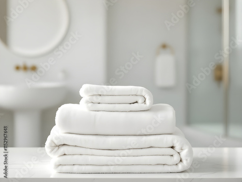 Pristine Comfort Luxurious Towels in a Serene Bathroom