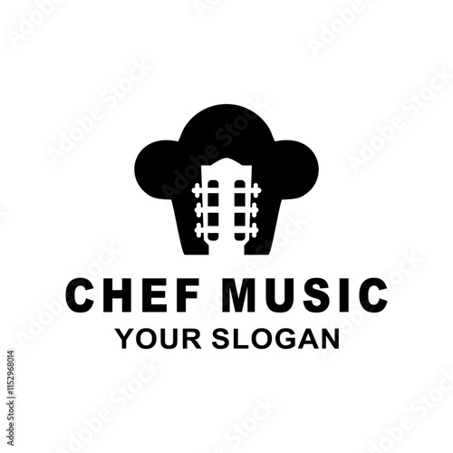 Chef Music of Guitar Logo Design