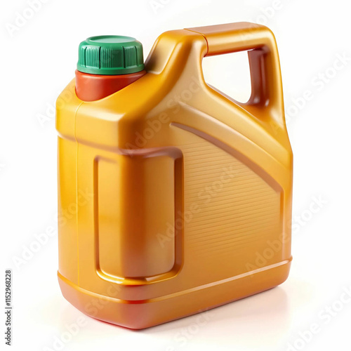 A plastic oil can, typically used for storing