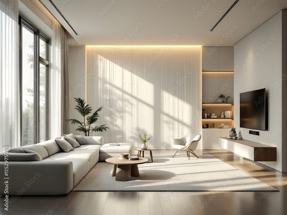Fototapeta premium Captivating long exposure apartment brochure, showcasing stunning cityscapes.