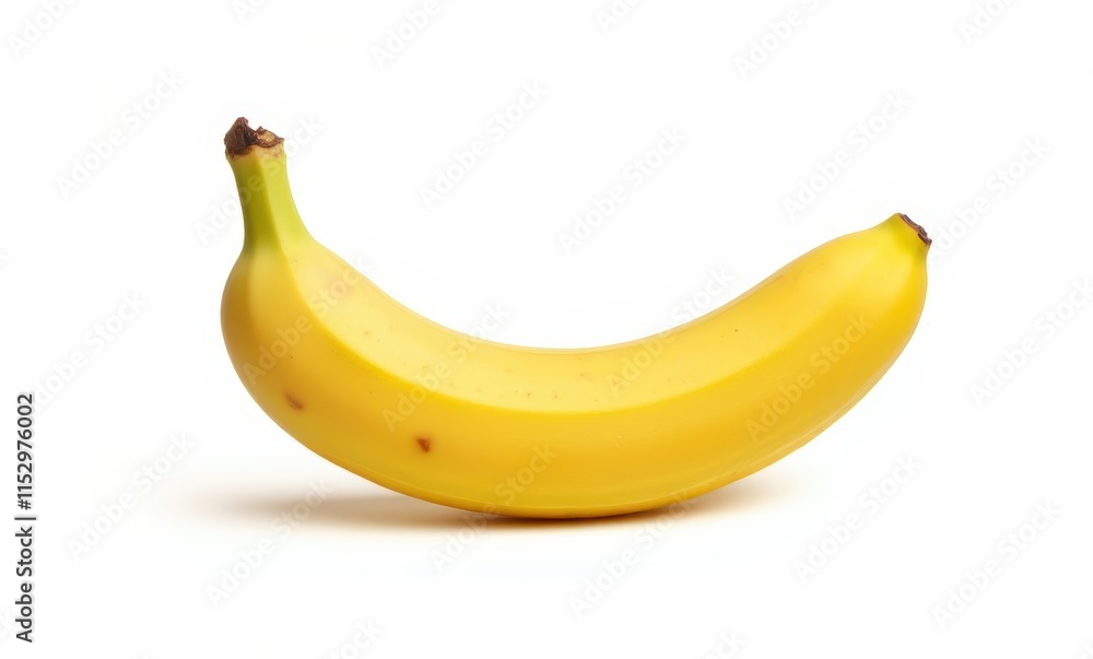 Single ripe yellow banana on white background Single ripe yellow banana on white background