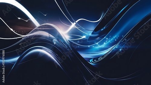 Abstract blue light dynamic motion wallpaper with shiny effect