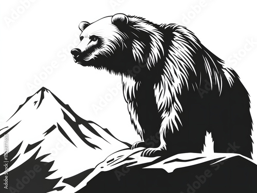 Majestic Bear Silhouette illustration photo