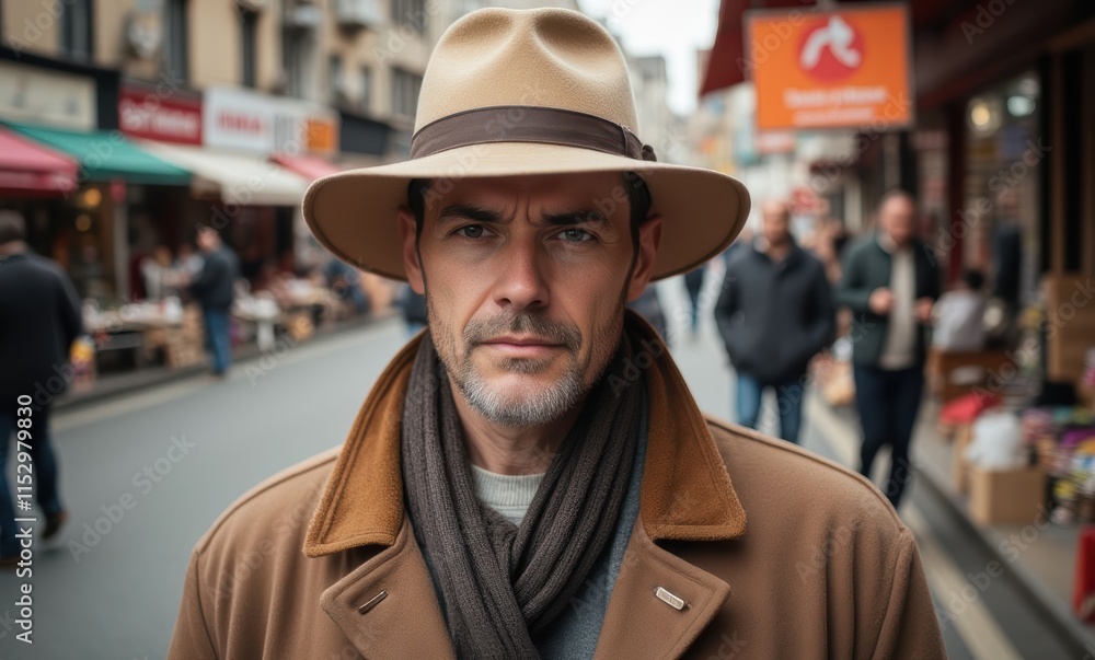 Confident man in a stylish hat Confident man in a stylish hat