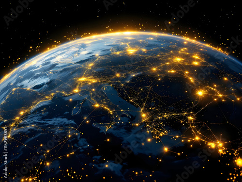 Radiant Connections Earth's Glowing Network from Space