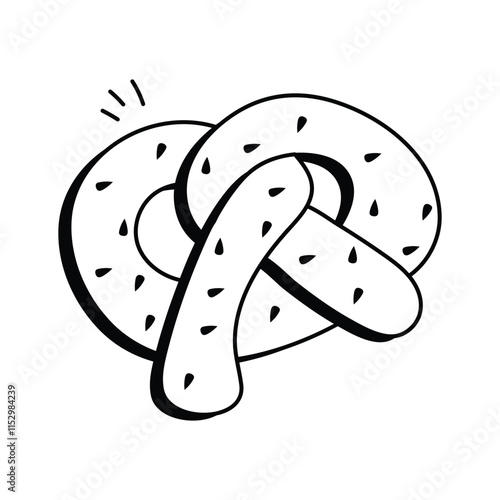 Salted pretzel icon showcasing its classic twisted shape