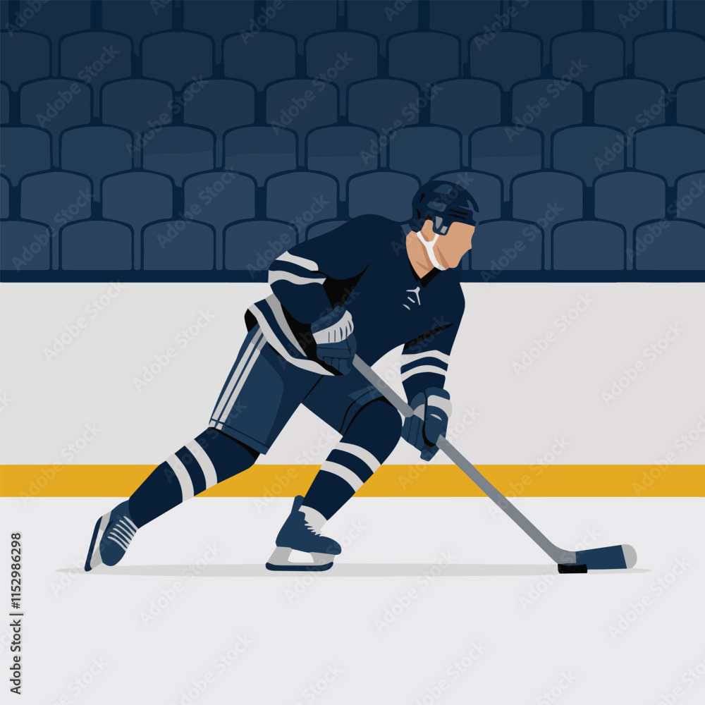 Obraz premium Vector illustration of an ice hockey player