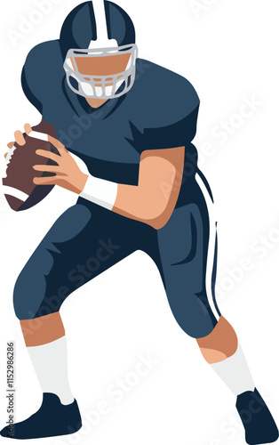 Vector illustration of an American football player