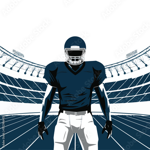 Vector illustration of an American football player