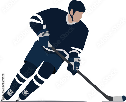 Vector illustration of an ice hockey player