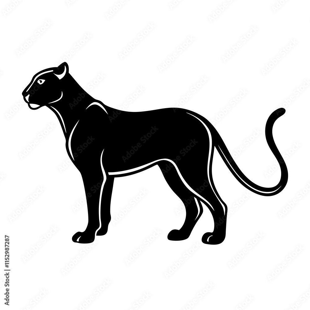 Obraz premium Cheetah Silhouette vector illustration
